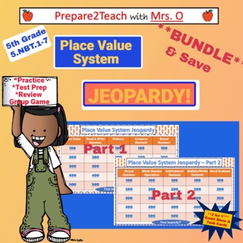 Preview of Jeopardy Place Value BUNDLE! (5.NBT. 1 - 7)