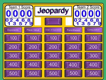 Preview of Jeopardy Place Value and Computation Review