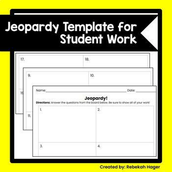Preview of Jeopardy Question Template for Students