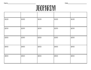 scene it. Jeopardy Template