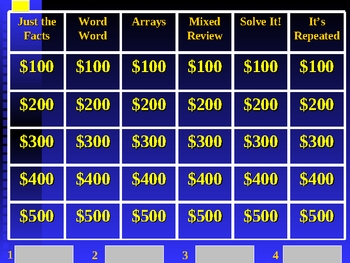 Jeopardy Review Game - 3rd Grade Multiplication by Victoria Sinco