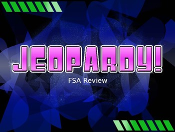 Preview of Jeopardy Review Game Pre-Algebra 8th Grade FSA
