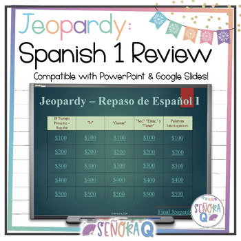 Preview of Review of Spanish 1 Jeopardy Game