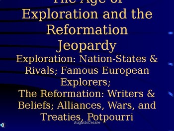 Preview of Jeopardy Review Game on The Reformation & Exploration AP Euro/IB History