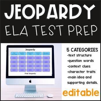 Preview of Jeopardy Review for TEST PREP (Editable) Distance Learning