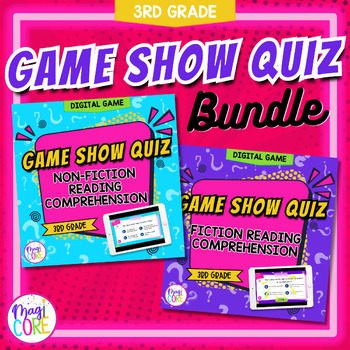 Preview of Jeopardy Style 3rd Grade BUNDLE Reading Comprehension Review ELA Quiz Game Show