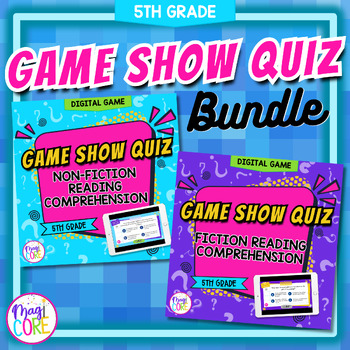 Preview of Jeopardy Style 5th Grade BUNDLE Reading Comprehension Review ELA Quiz Game Show