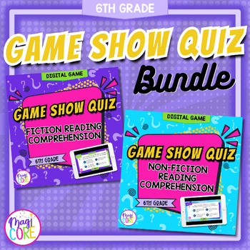 Preview of Jeopardy Style 6th Grade BUNDLE Reading Comprehension Review ELA Quiz Game Show