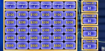 Preview of Jeopardy Template Flip Chart