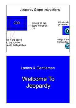 Preview of Jeopardy Template Flipchart