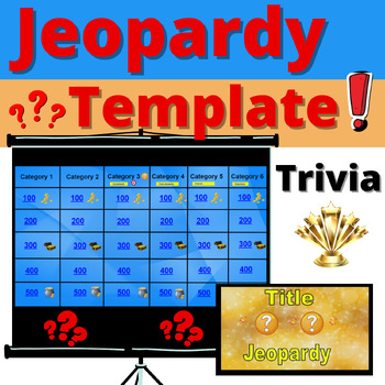 Preview of Jeopardy Template Game Trivia Activity Group Resource Editable