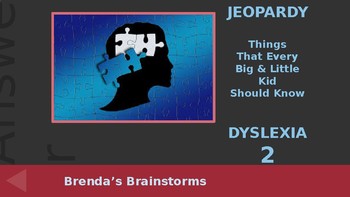 Preview of Jeopardy: Things That Every Big & Little Kid Should Know - DYSLEXIA 2