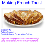 Making French Toast autism life skills whole class activity