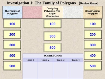 Preview of Jeopardy for Shapes and Designs CMP3 Book