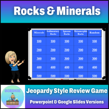 Preview of Jeopardy style game on the basics of Rocks and Minerals PPT & Google Slides