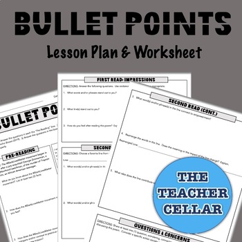 Preview of Jericho Brown's Bullet Points: Poem Reflection Worksheet & Lesson Plan