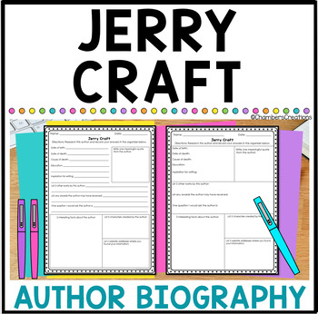 Preview of Jerry Craft Author Biography Research Outline New Kid Class Act