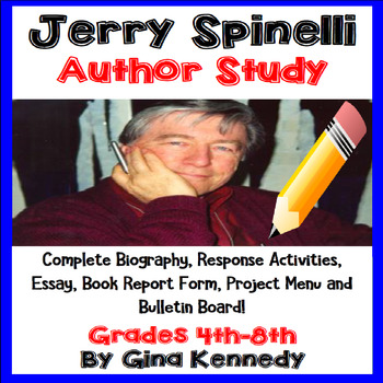 Preview of Jerry Spinelli Author Study, Bio, Reading Response Activities, Projects & More!