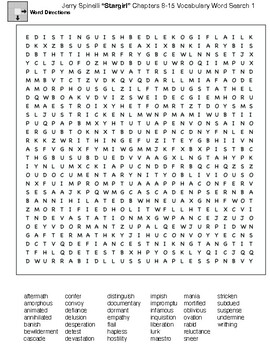 Jerry Spinelli “Stargirl” Chapters 8-15 Vocabulary Word Search | TPT