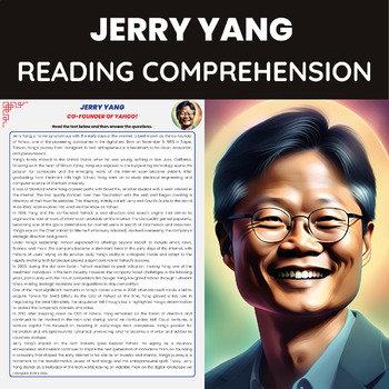 Preview of Jerry Yang Reading Passage for AAPI Heritage Month Technology Leader