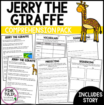 Preview of Jerry the Giraffe - Story and Reading Comprehension Pack
