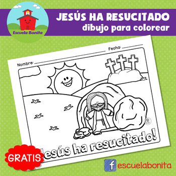 Preview of Jesús ha resucitado!! dibujo para colorear / He is risen coloring page SPANISH