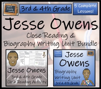 Preview of Jesse Owens Close Reading & Biography Bundle | 3rd Grade & 4th Grade