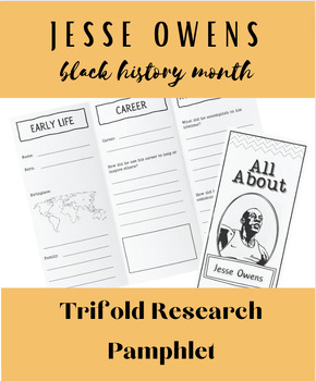 Preview of Jesse Owens Biographical Research Project Template | Black History Month-Trifold