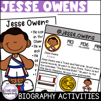 Preview of Jesse Owens Biography Activities, Report, & Flip Book - Black History Month