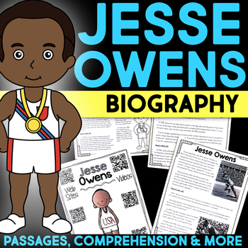 Preview of Jesse Owens Reading Passage Biography Research Comprehension Activity Worksheet