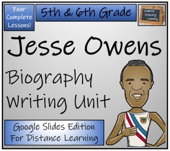 Preview of Jesse Owens Biography Writing Unit Digital & Print | 5th Grade & 6th Grade