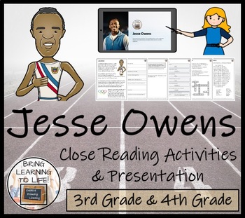 Preview of Jesse Owens Close Reading Comprehension Activity | 3rd Grade & 4th Grade