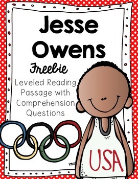 Preview of Jesse Owens Reading Passage and Comprehension Questions Freebie