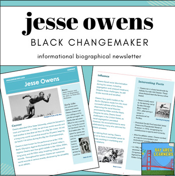 Preview of Jesse Owens Biography Reading Comprehension- Research- Black History Month