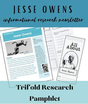 Preview of Jesse Owens Research Reading Passage + Report Template- Black History Month