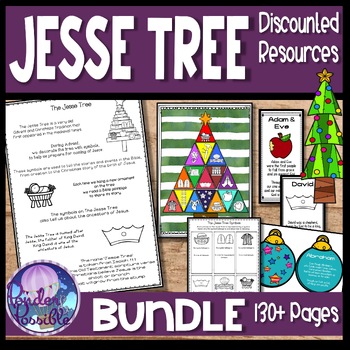 Preview of Jesse Tree Advent Christmas Bundle