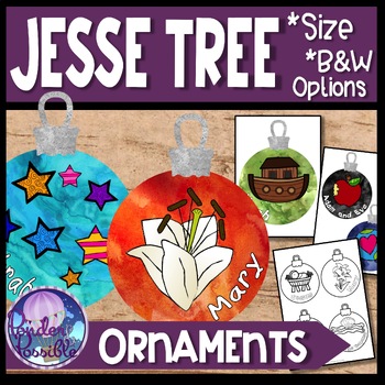 Preview of Jesse Tree Advent Christmas Ornaments {3 sizes}