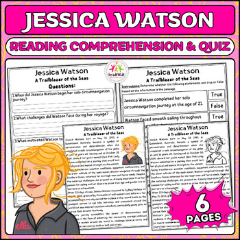 Preview of Jessica Watson: Sailing Trailblazer Nonfiction Reading & Activities for WHM