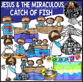 Jesus And The Miraculous Catch Of Fish {Educlips Clipart}