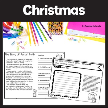 jesus birth christmas bible lesson on gods love for us 1st2nd grade