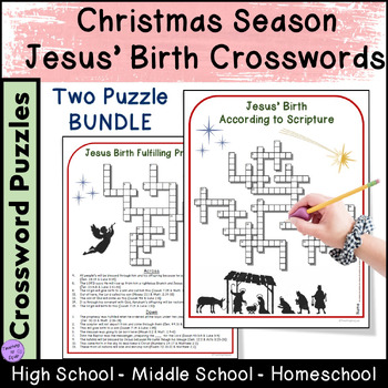 Jesus' Birth Nativity Bible Christmas Crossword Puzzles Activities