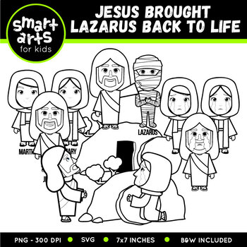 Jesus Brought Lazarus Back to Life Clip Art by Smart Arts For Kids