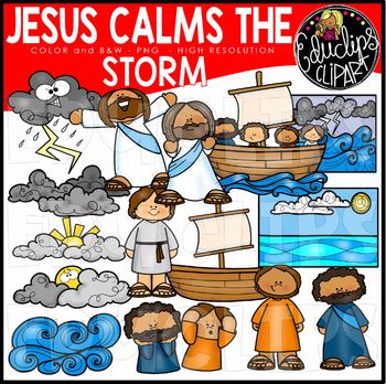 Preview of Jesus Calms The Storm Clip Art Set {Educlips Clipart}