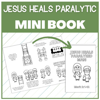 Preview of Jesus Heals Paralyzed Man, Miracles of Jesus, Bible Crafts, Mini Book, Preschool