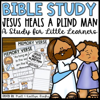 Preview of Jesus Heals a Blind Man Bible Lessons Kids Homeschool Curriculum | Sunday School