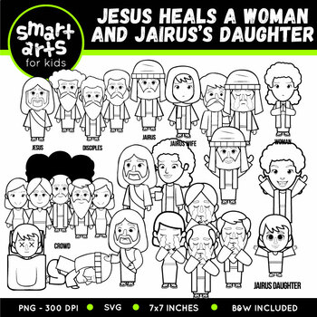 Jesus Heals a Woman and Jairus's Daughter Clip Art by Smart Arts For Kids