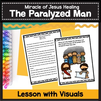 Preview of Jesus Heals the Paralyzed Man Bible Lesson Activities Preschool Kindergarten