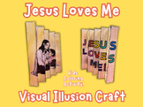 Jesus Loves Me Coloring Activity, Visual Illusion Craft, S