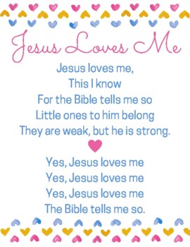 Preview of Jesus Loves Me Lyrics Printable