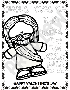 Jesus Loves Me Valentine Cards, Coloring Sheets, and Posters | TpT